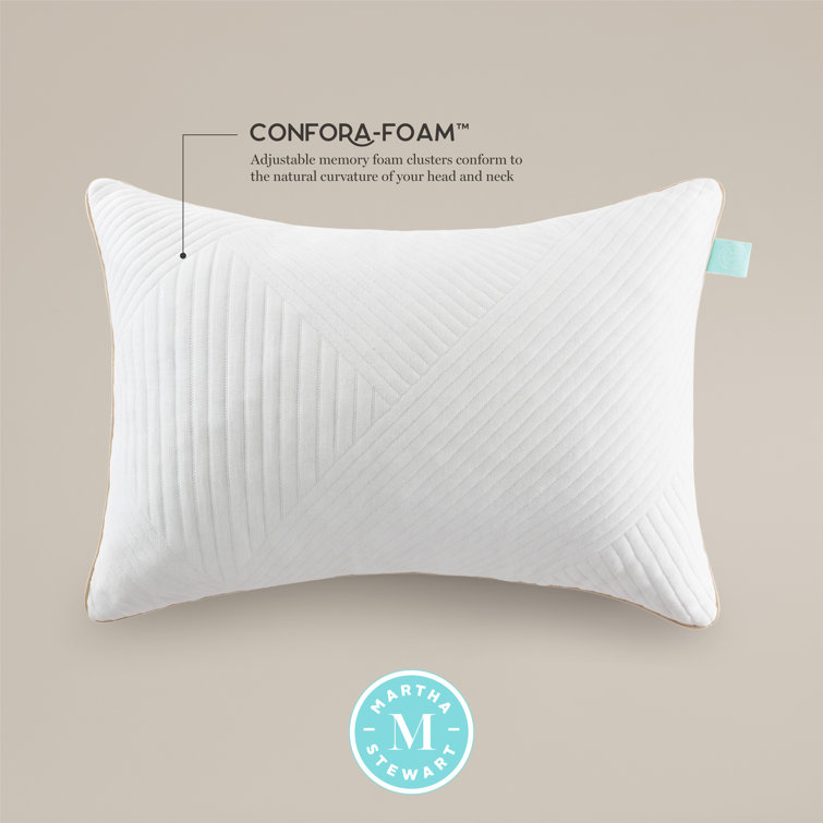 Martha Stewart Naturally Cool Memory Foam Cluster Pillow & Reviews